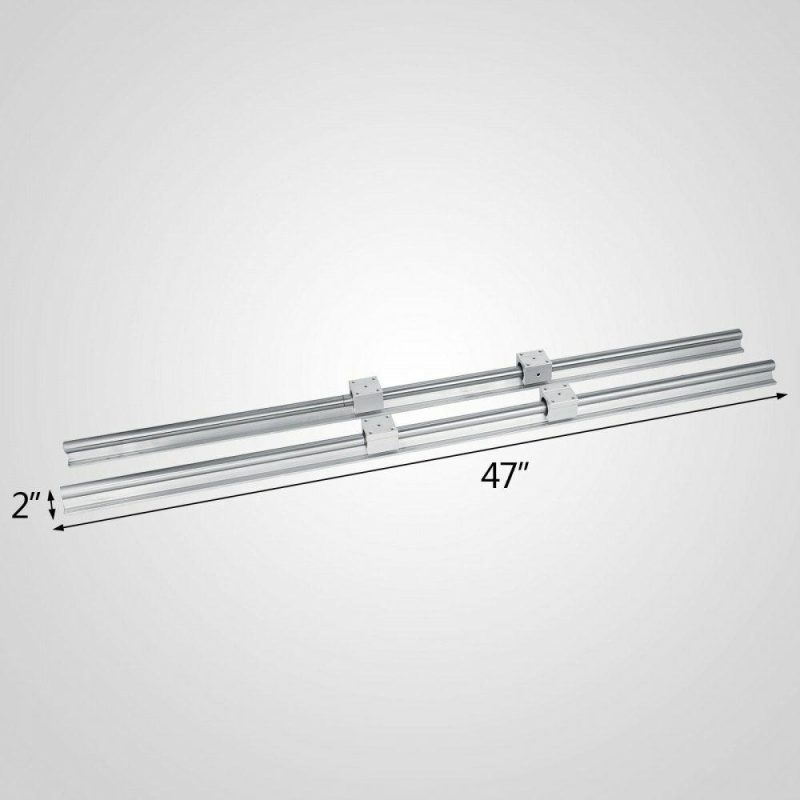 Motion Control | 2 Set SBR20-1200mm 20mm Fully Supported Linear Rail Shaft Rod With 4 SBR20UU + SBR16-2000mm Linear Slide Guide 16mm Shaft 2 Rail With 4SBR16UU Bearing Block CNC Hardware Motion Control