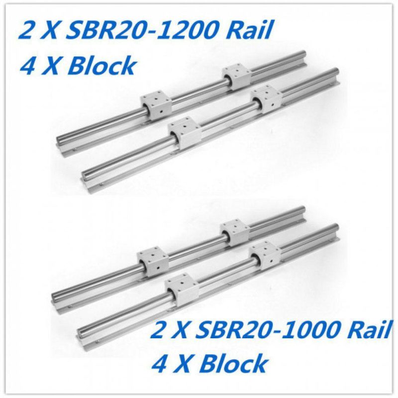 Motion Control | 2 Sets Linear Rail Sbr20-1000mm Sbr20-1200mm Shaft Rod Lathes High Rigidity Hardware Motion Control