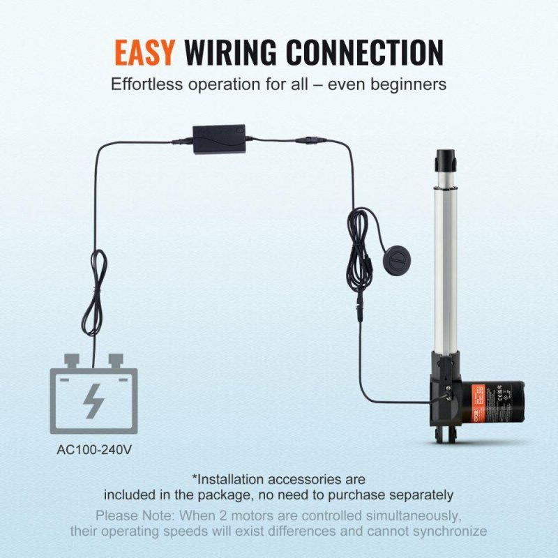 Motion Control | 24V Linear Actuator Kit 10 Inch 0.98″/s 220lbs/1000N with IP44 Protection Hardware Motion Control