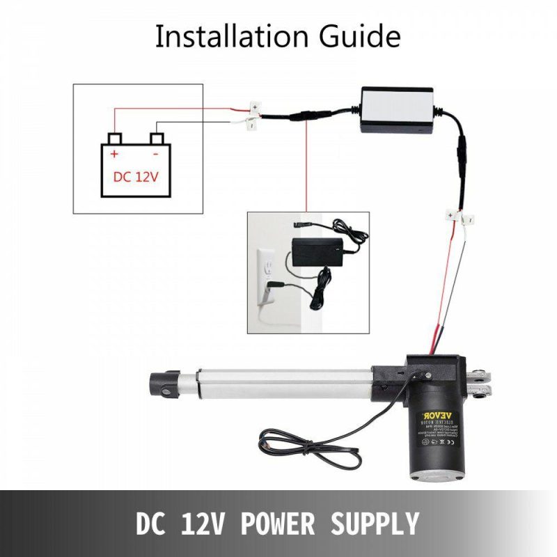 Motion Control | 6 Inch Stroke Electric Actuators DC 12V with Mounting Bracket Heavy Duty 6000N/1320LB Actuators for Recliner TV Table Lift Massage Bed Electric Sofa Hardware Motion Control