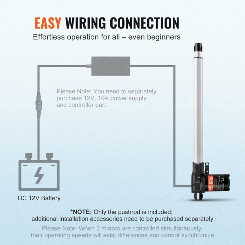 Motion Control | Linear Actuator 12V, 16 Inch Heavy Duty 1320lbs/6000N Linear Actuator, 0.19″/s Linear Motion Actuator with Mounting Bracket & IP44 Protection for Electric Door Industrial Machinery Vessels Cargo Hardware Motion Control