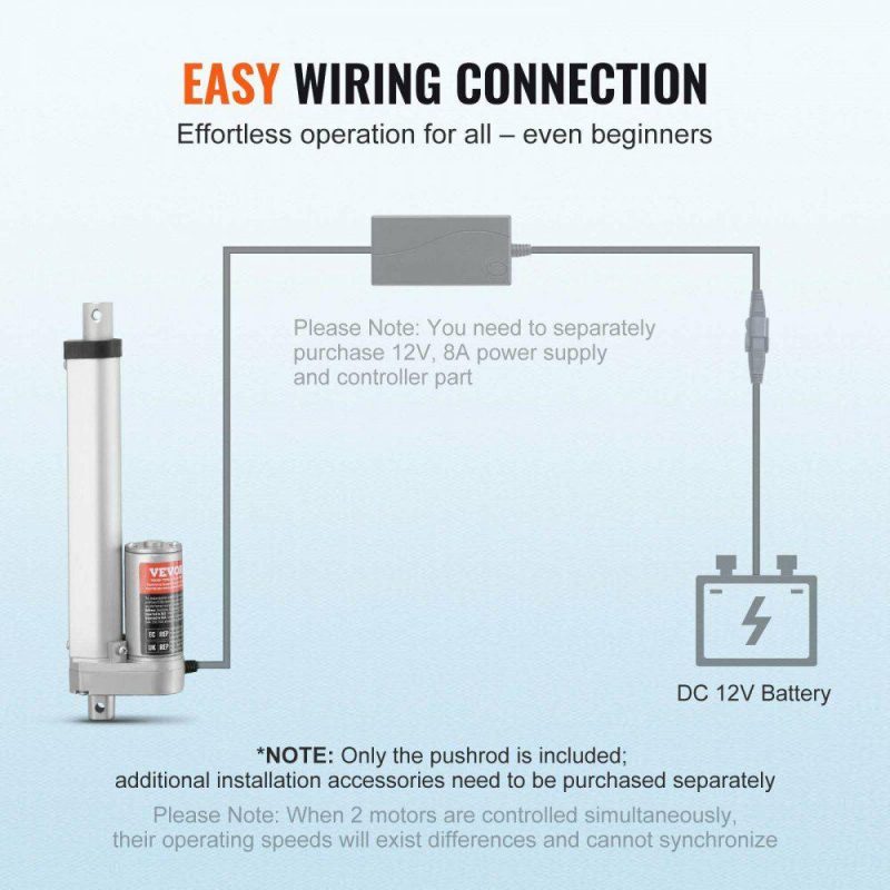 Motion Control | Linear Actuator 12V, 6 Inch High Speed 0.55″/s Linear Actuator, 220lbs/1000N Linear Motion Actuator with Mounting Bracket and IP54 Protection Hardware Motion Control