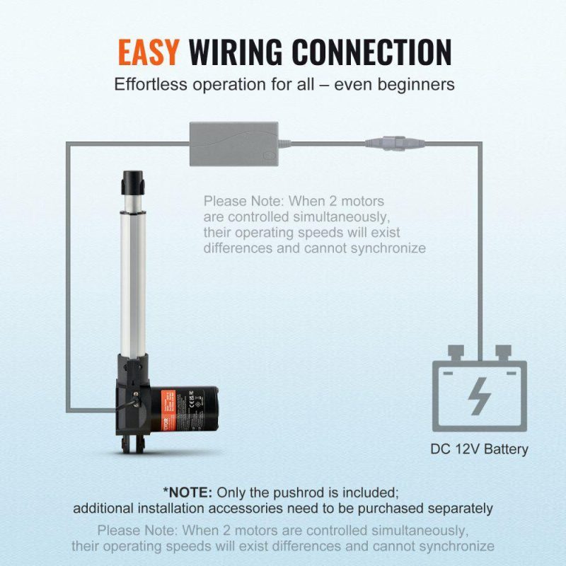 Motion Control | Linear Actuator 12V 8Inch Heavy Duty 1320lbs/6000N 0.19″/s IP44 Protection Hardware Motion Control