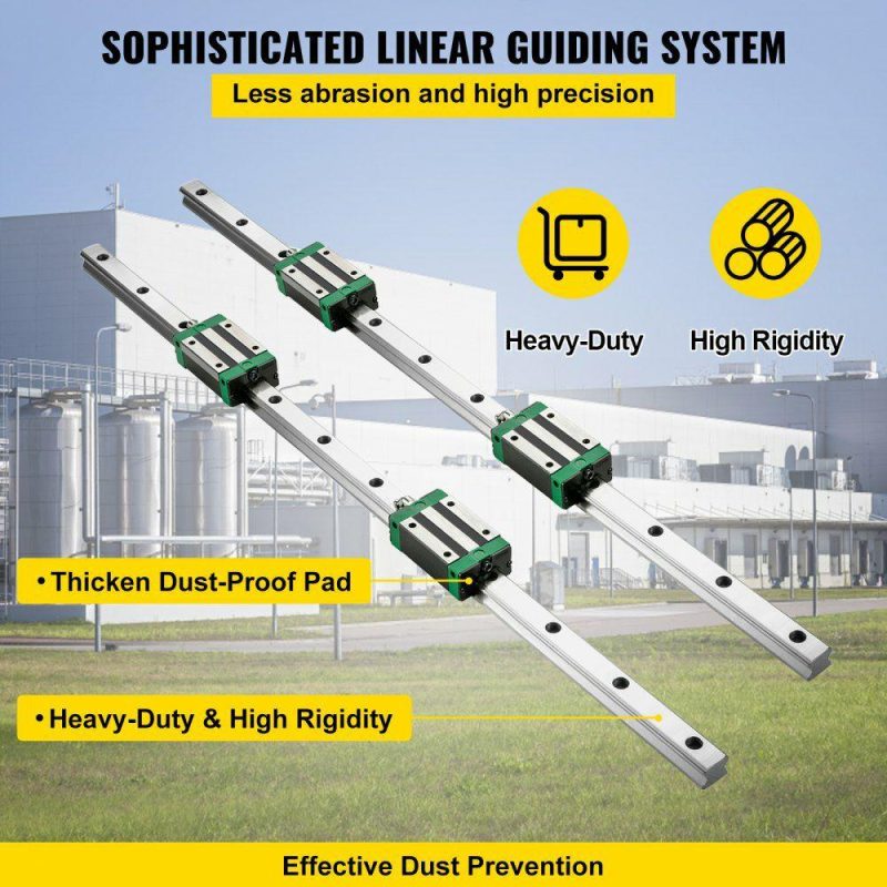 Motion Control | Linear Guide Rail, 2PCS HGR20-1000mm Linear Slide Rail + 1Pcs RM1605-1000mm Ballscrew with BF12/BK12 Kit, Coupling, Slide Blocks Linear Guide Rail Set for DIY CNC Routers Lathes Mills Hardware Motion Control