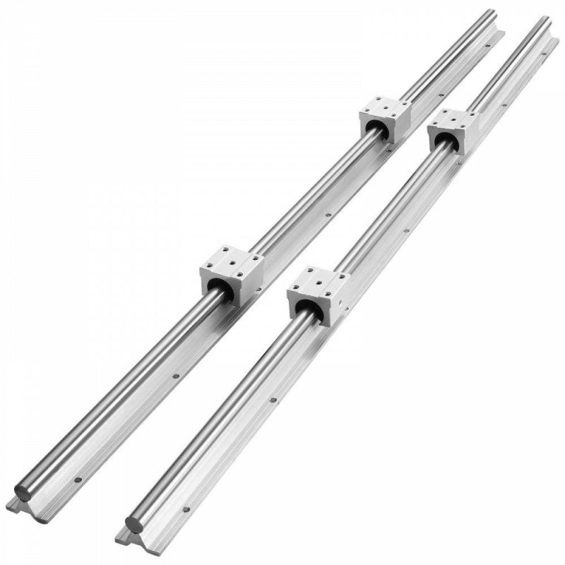 Motion Control | Linear Guide Rail Set, SBR12 1000mm, 2 PCS 39.4 in/1000 mm SBR12 Guide Rails and 4 PCS SBR12UU Slide Blocks, Linear Rails and Bearings Kit for Automated Machines DIY Project CNC Router Machines Hardware Motion Control