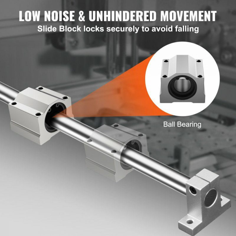 Motion Control | Linear Guide Rail Set, SFC20 1000mm, 2 PCS 39.4 in/1000 mm SFC20 Guide Rails 4 PCS SC20 Slide Blocks 4 PCS Rail Supports, Linear Rails and Bearings Kit for Automated Machines CNC DIY Project Hardware Motion Control