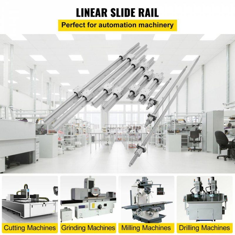 Motion Control | Linear Rail, Ballscrew x 3, RM1605-350mm 650mm 1050mm x 2 Linear Rail Support, 12 CNC Kit Linear Shaft Optical Axis Hardware Motion Control