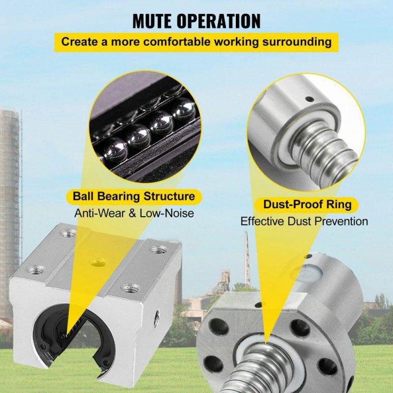 Motion Control | Linear Rail, Ballscrew x 3, RM1605-350mm 650mm 1050mm x 2 Linear Rail Support, 12 CNC Kit Linear Shaft Optical Axis Hardware Motion Control