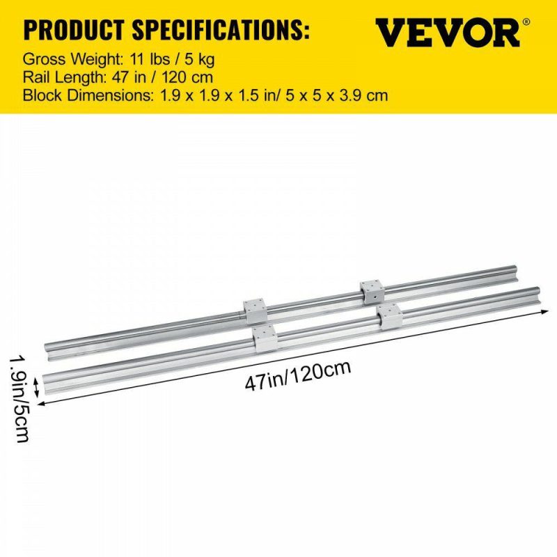 Motion Control | Linear Rail SBR20-1200mm 20mm Linear Rail Shaft Rod W/ 4 SBR20UU Blocks Hardware Motion Control