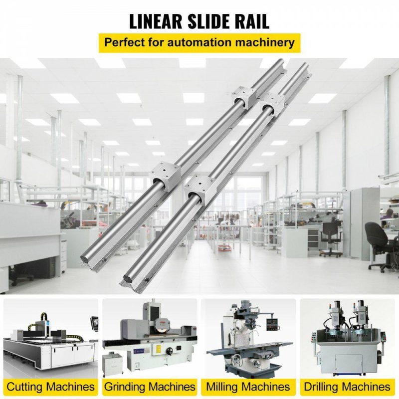 Motion Control | Linear Rail SBR20-800mm 2 Linear Slide Guide with 4 SBR20UU Bearing Block Hardware Motion Control