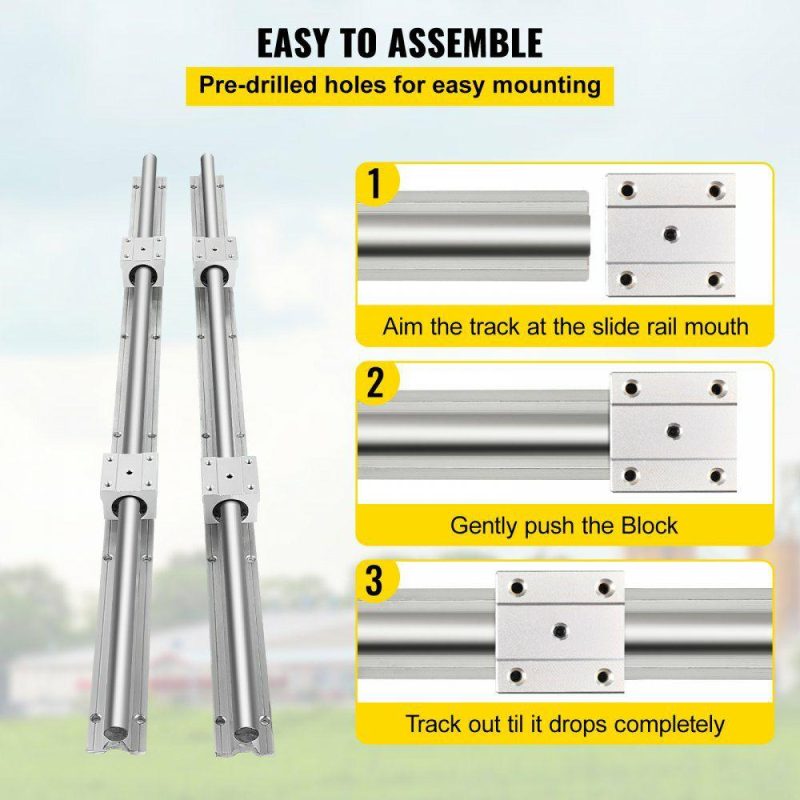 Motion Control | Linear Rail SBR20-800mm 2 Linear Slide Guide with 4 SBR20UU Bearing Block Hardware Motion Control