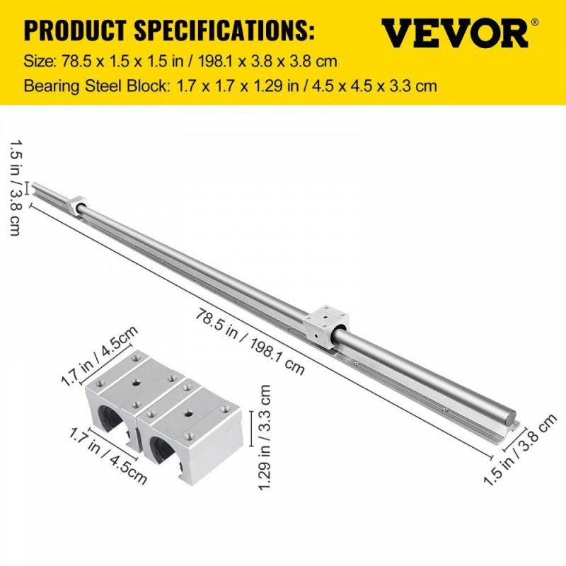 Motion Control | Sbr16-2000mm 2x Linear Rail Set 4x Bearing Block Cnc Set Lathes Grinding Popular Hardware Motion Control