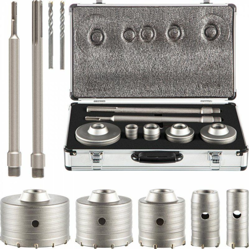 Power Tool Parts & Accessories | Concrete Hole Saw Kit, 1-2/11″, 1-3/5″, 2-9/16″, 3-5/32″, 3-15/16″ Drill Bit Set SDS Plus & SDS MAX Shank Wall Hole Cutter w/a 4-1/3″ Connecting Rod for Concrete, Cement, Stone Wall, Masonry Power Tool Parts & Accessories Power Tool Parts & Accessories