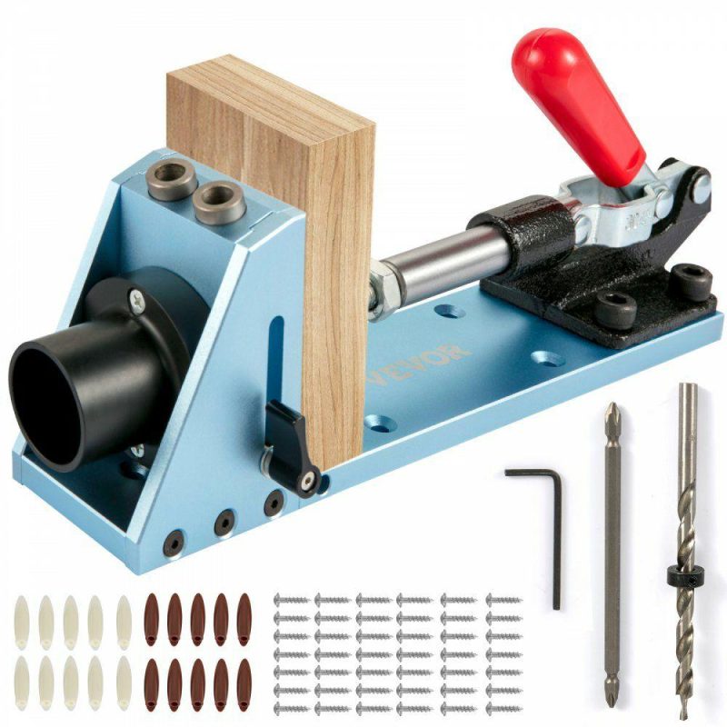 Power Tool Parts & Accessories | Pocket Hole Jig Kit, M4 Adjustable & Easy to Use Joinery Woodworking System, Professional and Upgraded Aluminum, Wood Guides Joint Angle Tool w/Drill Bit Hex Key Screws for DIY Carpentry Power Tool Parts & Accessories Power Tool Parts & Accessories