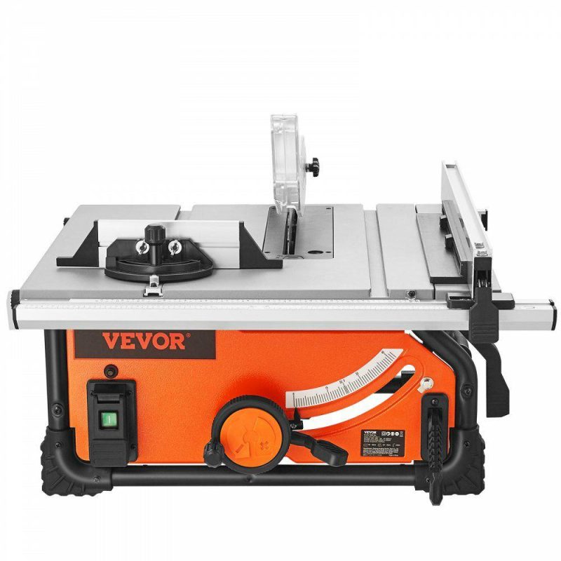 Saws & Accessories | 10″ Table Saw Electric Cutting Machine 4500RPM 25-in Rip Capacity Woodwork Power Tools Saws & Accessories