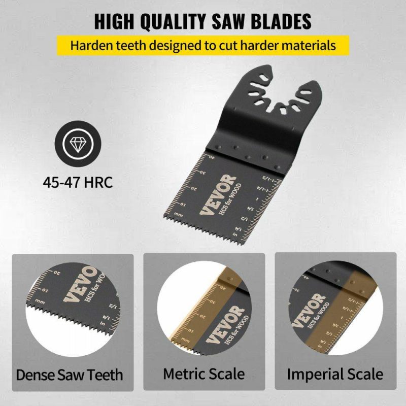 Saws & Accessories | 100PCS Oscillating Saw Blades, Quick Release Multitool Blades Kit, HCS Tool Blades for Wood Plastic Metal Nails Bolts, Compatible with Dewalt Dremel Fein Worx Bosch Makita Milwaukee Power Tools Saws & Accessories