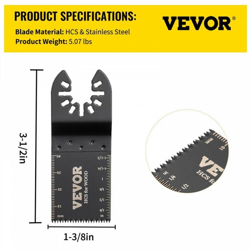 Saws & Accessories | 100PCS Oscillating Saw Blades, Quick Release Multitool Blades Kit, HCS Tool Blades for Wood Plastic Metal Nails Bolts, Compatible with Dewalt Dremel Fein Worx Bosch Makita Milwaukee Power Tools Saws & Accessories