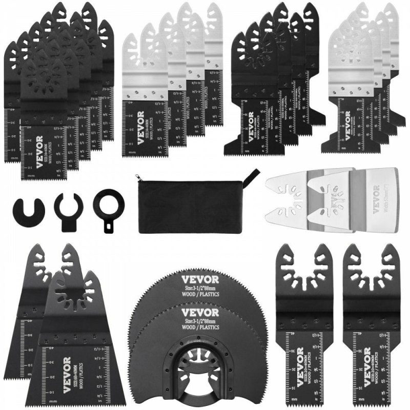 Saws & Accessories | 30PCS Multi Tool Blades Kits, Universal Quick Release Oscillating Saw Blades, 8 Types Wood Metal Plastic Oscillating Tool Blades, Fit Dewalt Bosch Milwaukee Hitachi Chicago Craftsman Power Tools Saws & Accessories