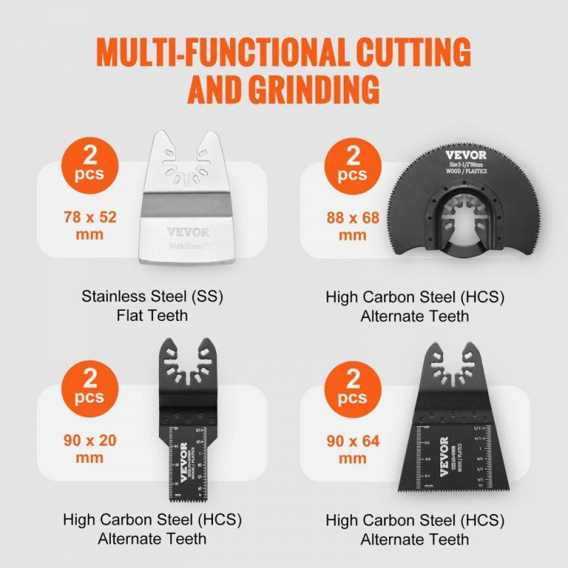 Saws & Accessories | 30PCS Multi Tool Blades Kits, Universal Quick Release Oscillating Saw Blades, 8 Types Wood Metal Plastic Oscillating Tool Blades, Fit Dewalt Bosch Milwaukee Hitachi Chicago Craftsman Power Tools Saws & Accessories