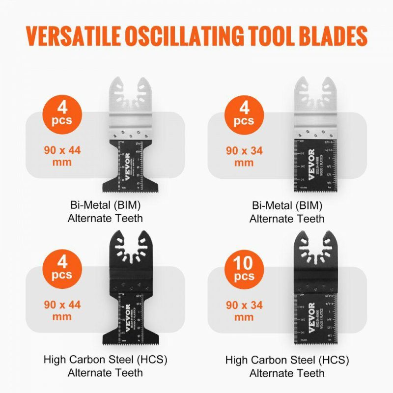 Saws & Accessories | 30PCS Multi Tool Blades Kits, Universal Quick Release Oscillating Saw Blades, 8 Types Wood Metal Plastic Oscillating Tool Blades, Fit Dewalt Bosch Milwaukee Hitachi Chicago Craftsman Power Tools Saws & Accessories