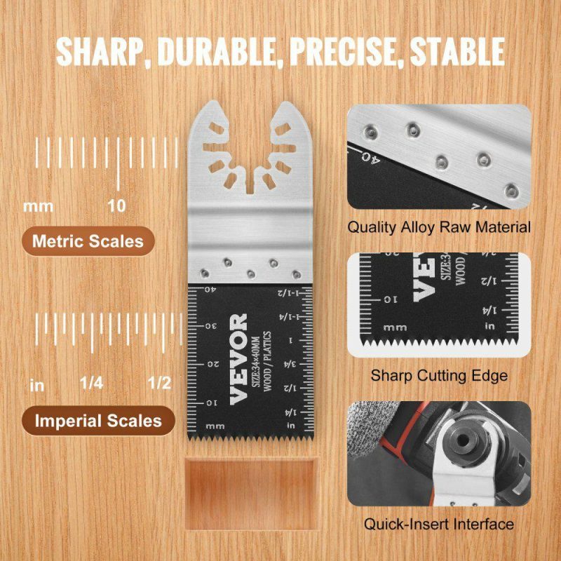 Saws & Accessories | 30PCS Multi Tool Blades Kits, Universal Quick Release Oscillating Saw Blades, 8 Types Wood Metal Plastic Oscillating Tool Blades, Fit Dewalt Bosch Milwaukee Hitachi Chicago Craftsman Power Tools Saws & Accessories