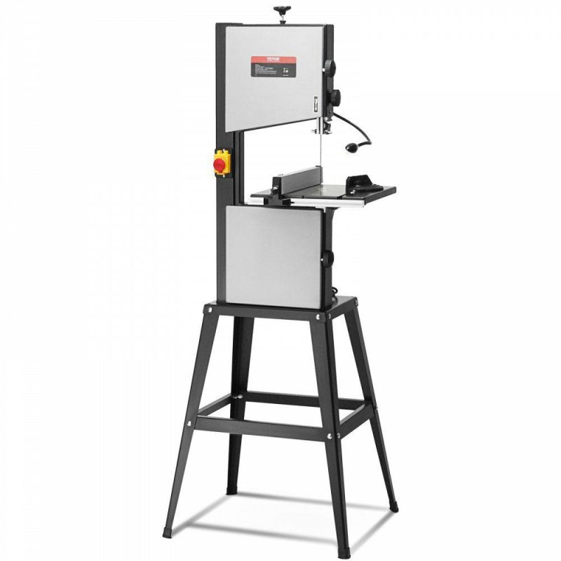 Saws & Accessories | Band Saw with Stand, 10-Inch, 560 & 1100 RPM Two-Speed Benchtop Bandsaw, 370W 0.5HP Motor with Metal Stand Optimized Work Light Workbench Fence and Miter Gauge, for Woodworking Aluminum Plastic Power Tools Saws & Accessories