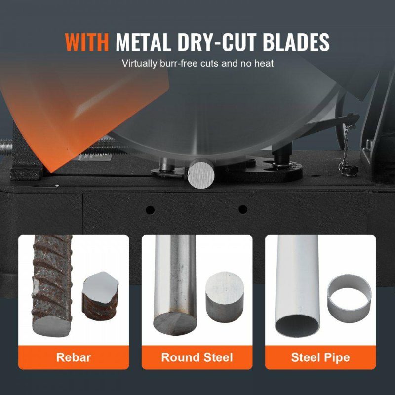 Saws & Accessories | Chop Saw, 14″/355mm Blade Diameter Cut Off Saw, 2800W 1200RPM Steel Cutting Machine, 0-45° Adjustable Dry Cut Chop Saw, Miter Saw for Cutting Metal Cold Cut Saw for Steel/Rebar/Iron/Aluminum Power Tools Saws & Accessories