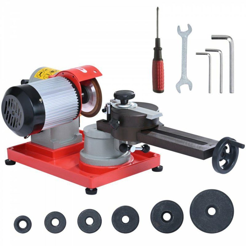 Saws & Accessories | Circular Saw Blade Sharpener, 370W 3600RPM Rotary Angle Mill Grinder, Saw Blade Grinding Sharpening Machine with 6 Saw Centerings, 5-inch Grinding Wheel for Carbide Tipped Saw Blades Power Tools Saws & Accessories