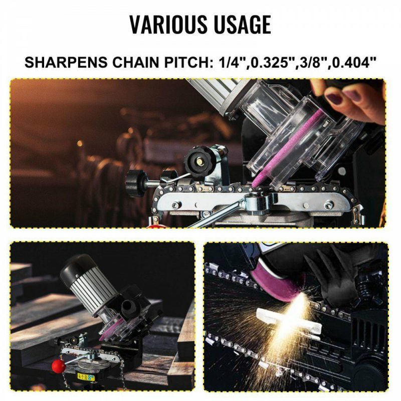 Saws & Accessories | Electric Chainsaw Sharpener, 230W Professional Multi-Angle Adjustable Chain Grinder 3000RPM, Electric Chainsaw Blade Sharpener for 1/4″ to 2/5″ Chains Power Tools Saws & Accessories