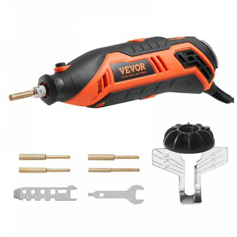 Saws & Accessories | Electric Chainsaw Sharpener Kit, 35000RPM Electric Handheld Saw Chain Blade Sharpener, 6 Speeds Professional Chain Saw Sharpener Tool with 4 Titanium-Plated Sharpening Wheels, Angle Attachment Power Tools Saws & Accessories