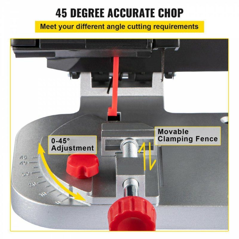 Saws & Accessories | Mini Miter Cut-off Chop Saw, Two 2-5/16″ Blade of Steel and Resin with 1/2″ Cutting Depth, 0~45° Benchtop Miter Saw for Copper, Aluminum, Wood, Zinc in Hobby Craft Power Tools Saws & Accessories