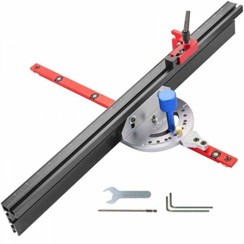 Saws & Accessories | Precision Miter Gauge, 18″ Aluminum Table Saw Miter Gauge w/ 60 Degree Angled Ends for Max. Stock Support and a Repetitive Cut Flip Stop, Miter Saw Fence w/Laser Marking Scale Power Tools Saws & Accessories