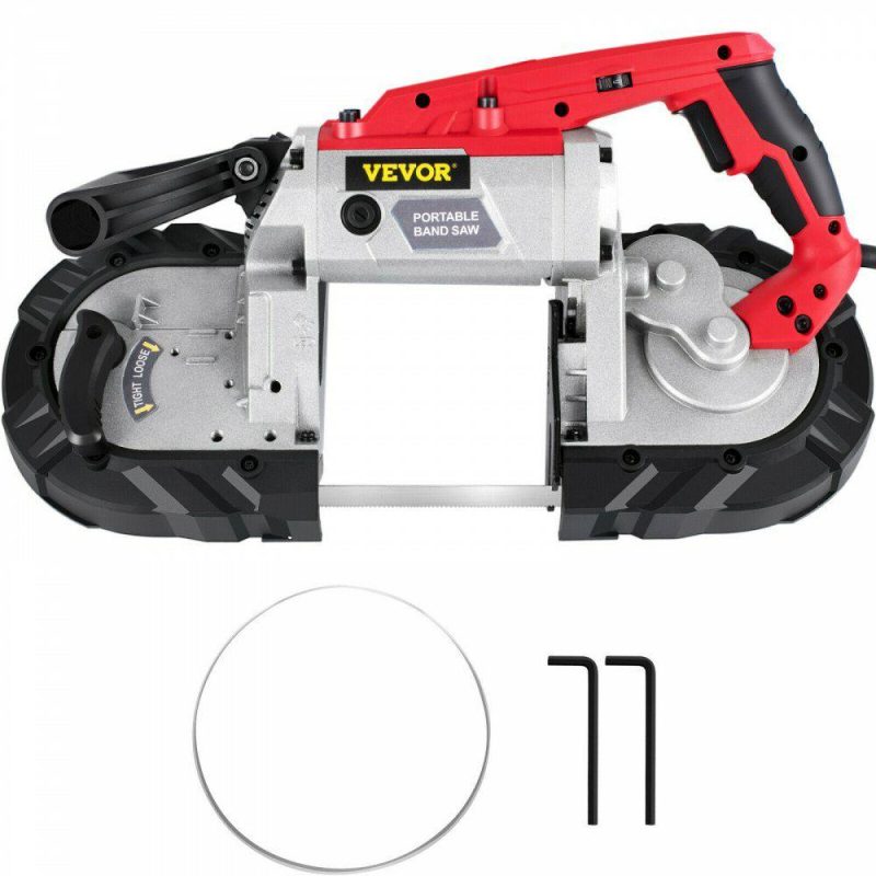 Saws & Accessories | Variable-Speed 5″ Deep Cut Portable Band Saw 110V 10-A Motor Tested to UL Standards Power Tools Saws & Accessories