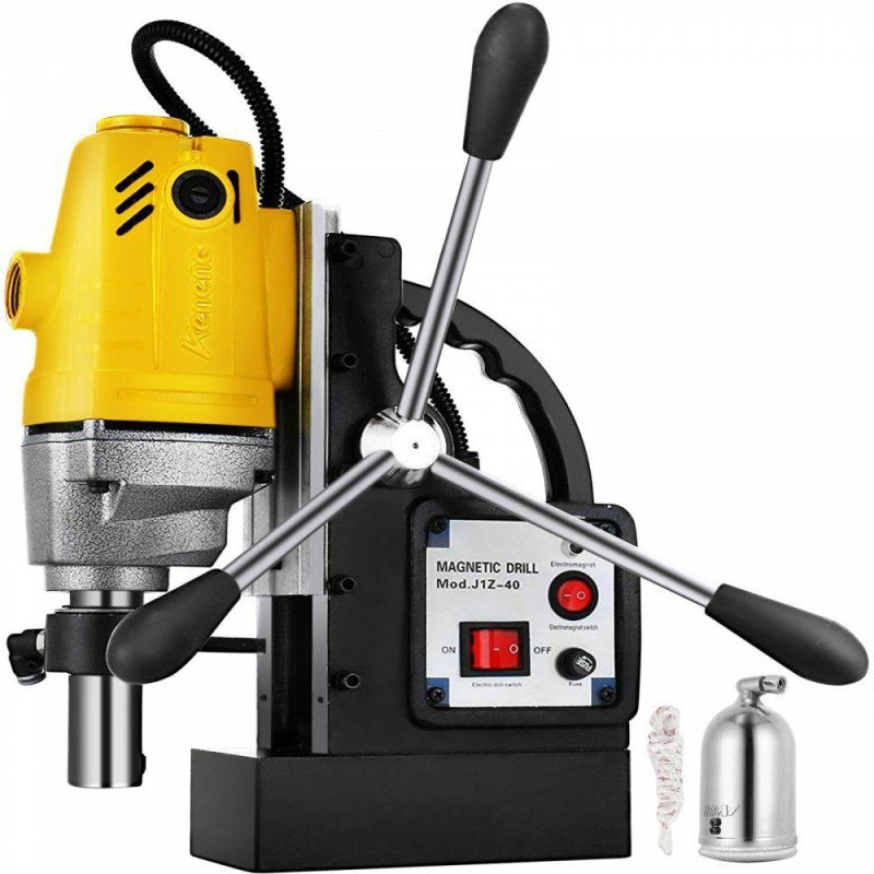 Drills & Drivers | 1100W Magnetic Drill Press with 1-1/2 Inch (40mm) Boring Diameter MD40 Magnetic Drill Press Machine 2810 LBS Magnetic Force Magnetic Drilling System 670 RPM Portable Electric Magnetic Drill Drills & Drivers Drills & Drivers