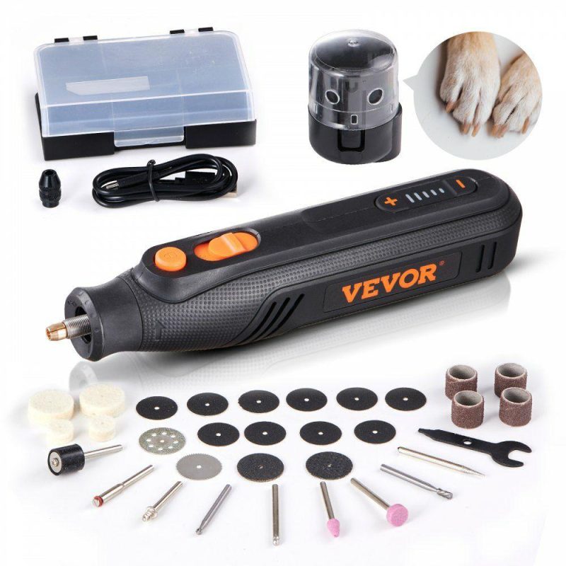 Power Tool Parts & Accessories | Rotary Tool Kit 4V, Mini Rechargeable Engraver Tool 5 Variable Speed with Pet Nail Grinding Protective Cover, 36PCS Accessory Set for Pet Nail Grinding, Polishing, Sanding, Carving, Cutting ect. Power Tool Parts & Accessories Power Tool Parts & Accessories