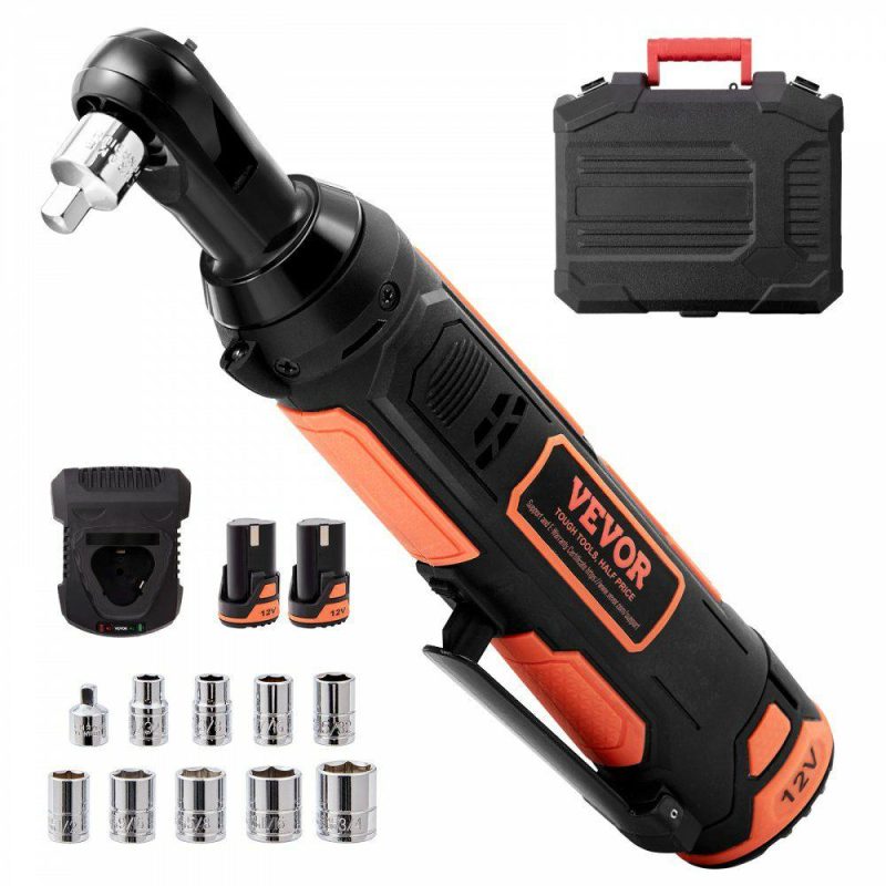 Demolition Tools & Equipment | 3/8″ Cordless Electric Ratchet Wrench Set, 12V 33 Ft-lbs Power Ratchet Tool Kit, 45-Min Fast Charge, 2-Pack 2.0Ah Battery, Built-in LED Light, Variable Speed Trigger, 10 Sockets Demolition Tools & Equipment Demolition Tools & Equipment