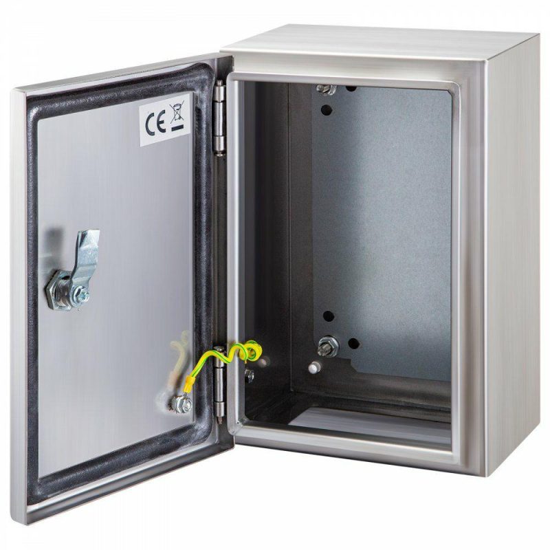 Electrical Boxes & Panels & Fittings | NEMA Stainless Steel Enclosure, 10 x 8 x 4” NEMA 4X Steel Electrical Box, IP66 Waterproof & Dustproof, Outdoor/Indoor Electrical Junction Box, with Mounting Plate Electrical Electrical Boxes & Panels & Fittings