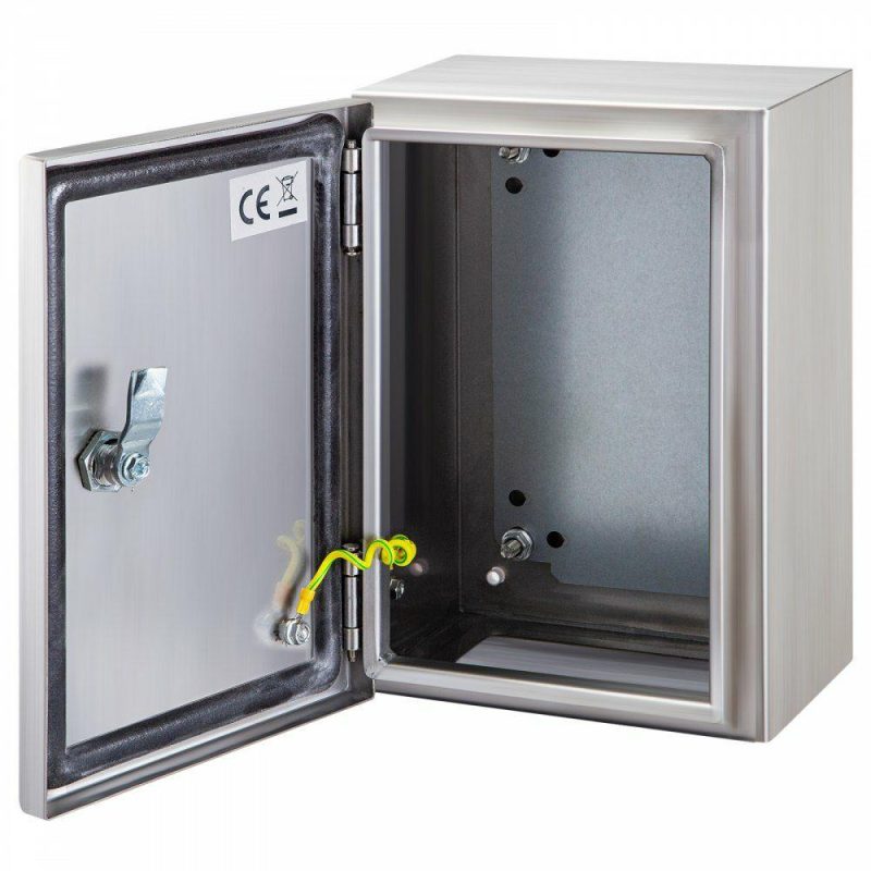 Electrical Boxes & Panels & Fittings | NEMA Stainless Steel Enclosure, 12 x 10 x 6” NEMA 4X Steel Electrical Box, IP66 Waterproof & Dustproof, Outdoor/Indoor Electrical Junction Box, with Mounting Plate Electrical Electrical Boxes & Panels & Fittings