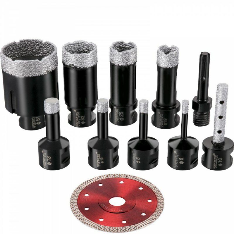 Power Tool Parts & Accessories | Diamond Drill Bits 6/8/10/13/19/25/32/51 mm Diamond Hole Saw Brazed Tile Hole Saw Kit 0.59in Segment Diamond Drill Bit Finger Bit SDS Tile Hole Saw with a Blade for Tile Ceramic Porcelain Marbl Power Tool Parts & Accessories Power Tool Parts & Accessories