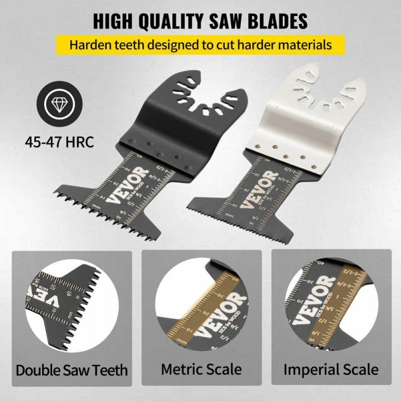 Saws & Accessories | 50 PCS Oscillating Saw Blades, Quick Release Multitool Blades Kit, HCS Tool Blades for Wood Plastic Metal Nails Bolts, Compatible with Dewalt Dremel Fein Worx Bosch Makita Milwaukee Power Tools Saws & Accessories