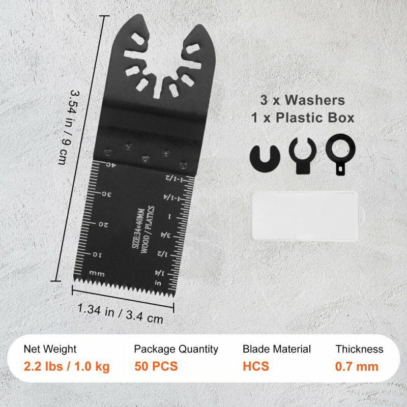 Saws & Accessories | 50PCS Oscillating Saw Blades, Universal Quick Release Oscillating Saw Blades, Multitool Tool Blades for Wood Plastic Aluminum, Fit Dewalt Bosch Milwaukee Hitachi Chicago Craftsman Power Tools Saws & Accessories