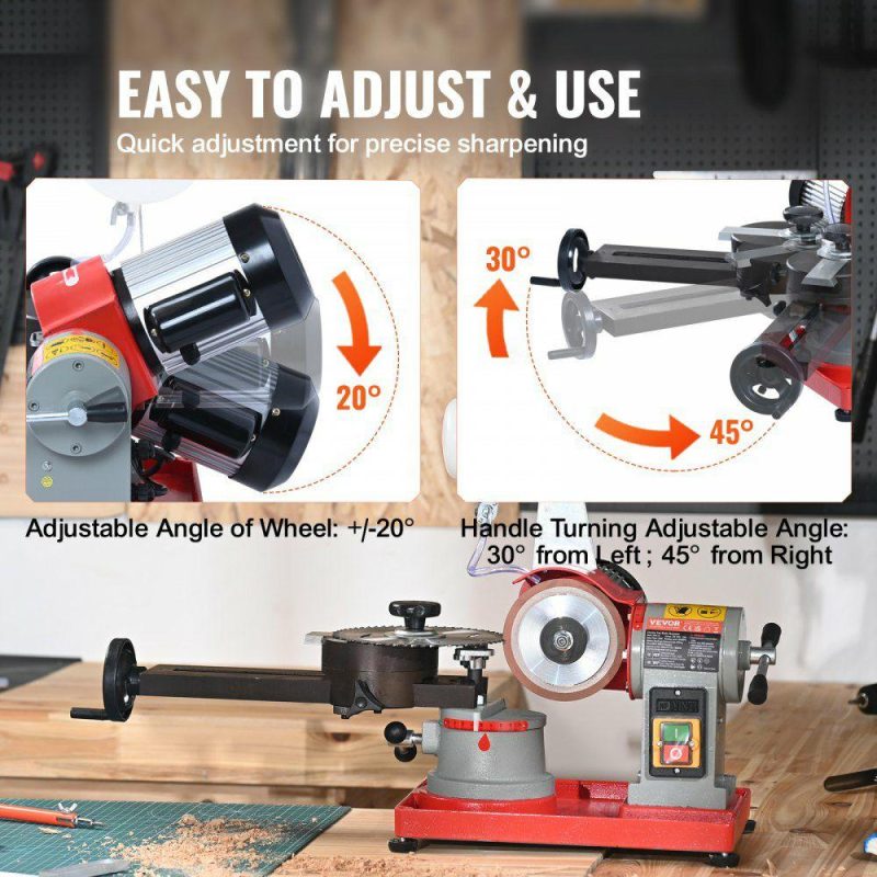 Saws & Accessories | Circular Saw Blade Sharpener, 370W Saw Blade Grinding with Water Injection, Water Injection Circular Saw Blade Sharpening & 6 Saw Centerings, 5-inch Grinding Wheel for Carbide Tipped Saw Blades Power Tools Saws & Accessories