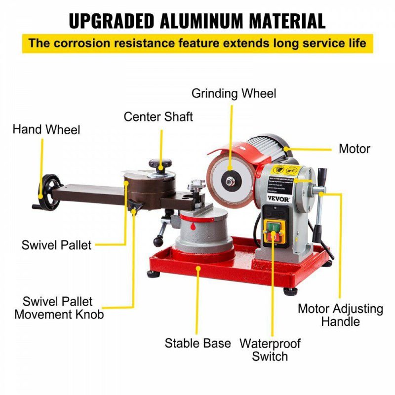 Saws & Accessories | Circular Saw Blade Sharpener 5″ Grinding Wheel Size, Rotary Angle Mill Grinding Machine 370W, Saw Blade Sharpener Machine for Carbide Tipped Saw Blades Power Tools Saws & Accessories