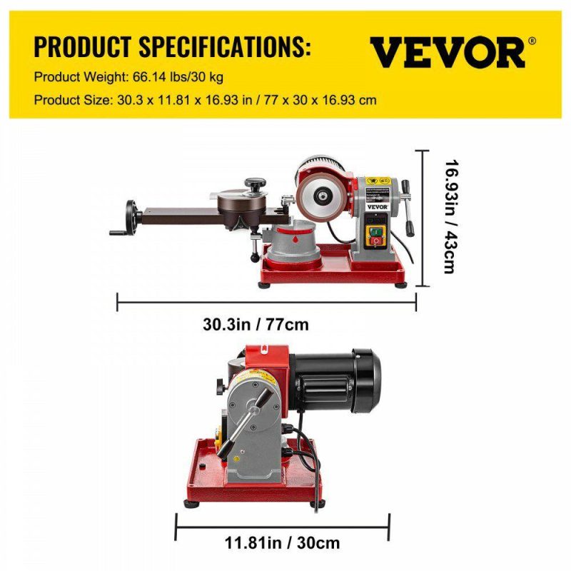 Saws & Accessories | Circular Saw Blade Sharpener 5″ Grinding Wheel Size, Rotary Angle Mill Grinding Machine 370W, Saw Blade Sharpener Machine for Carbide Tipped Saw Blades Power Tools Saws & Accessories