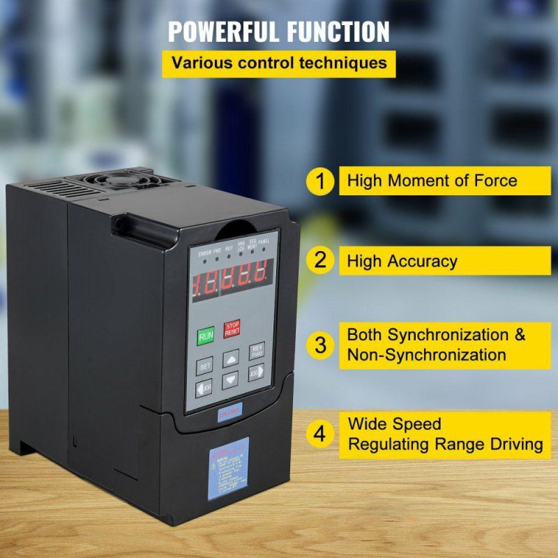 Electric Motors | VFD 1.5KW,Variable Frequency Drive 7A,CNC VFD Motor Drive Inverter Converter 220V,for Spindle Motor Speed Control (1or 3 Phase Input,3 Phase Output) Electric Motors Electric Motors