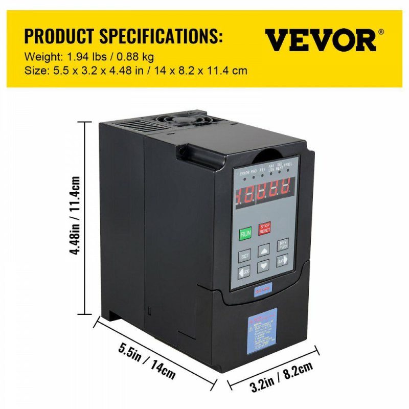 Electric Motors | VFD 1.5KW,Variable Frequency Drive 7A,CNC VFD Motor Drive Inverter Converter 220V,for Spindle Motor Speed Control (1or 3 Phase Input,3 Phase Output) Electric Motors Electric Motors