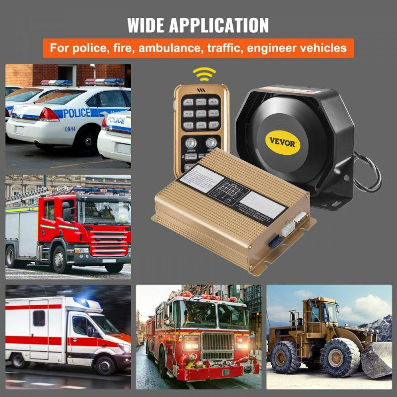 Electrical Tools | 200W 8 Sound Loud Car Warning, Police Fire Emergency Alarm Fire Siren, 1 Horn PA Speaker MIC System Vehicle Siren Electrical Electrical Tools