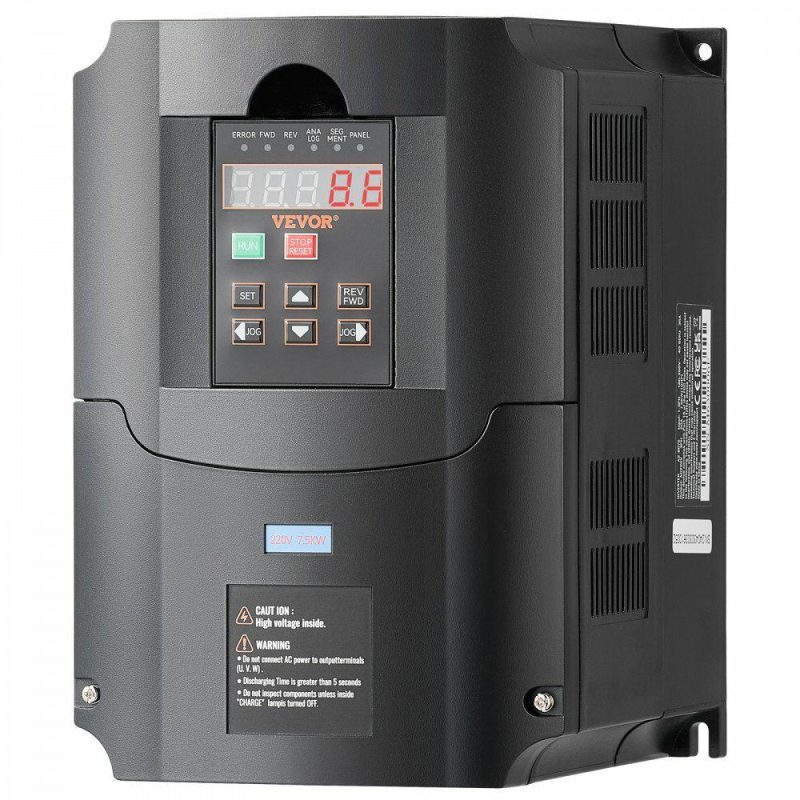 Inverters | VFD 10HP, 7.5KW, 35A, 1 or 3 Phase 220V Input to 3 Phase 220V Output Variable Frequency Drive, 40-60Hz Input, 0-400Hz Output VFD for Spindle Motor CNC Speed Control Electrical Inverters